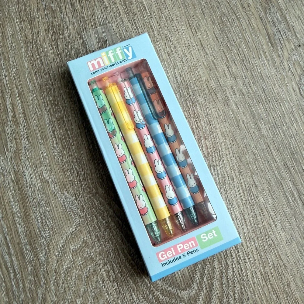 Miffy Dick Bruna Gel Pen Set 5 Pack Multi Color Retractable MY134 Orange Circle